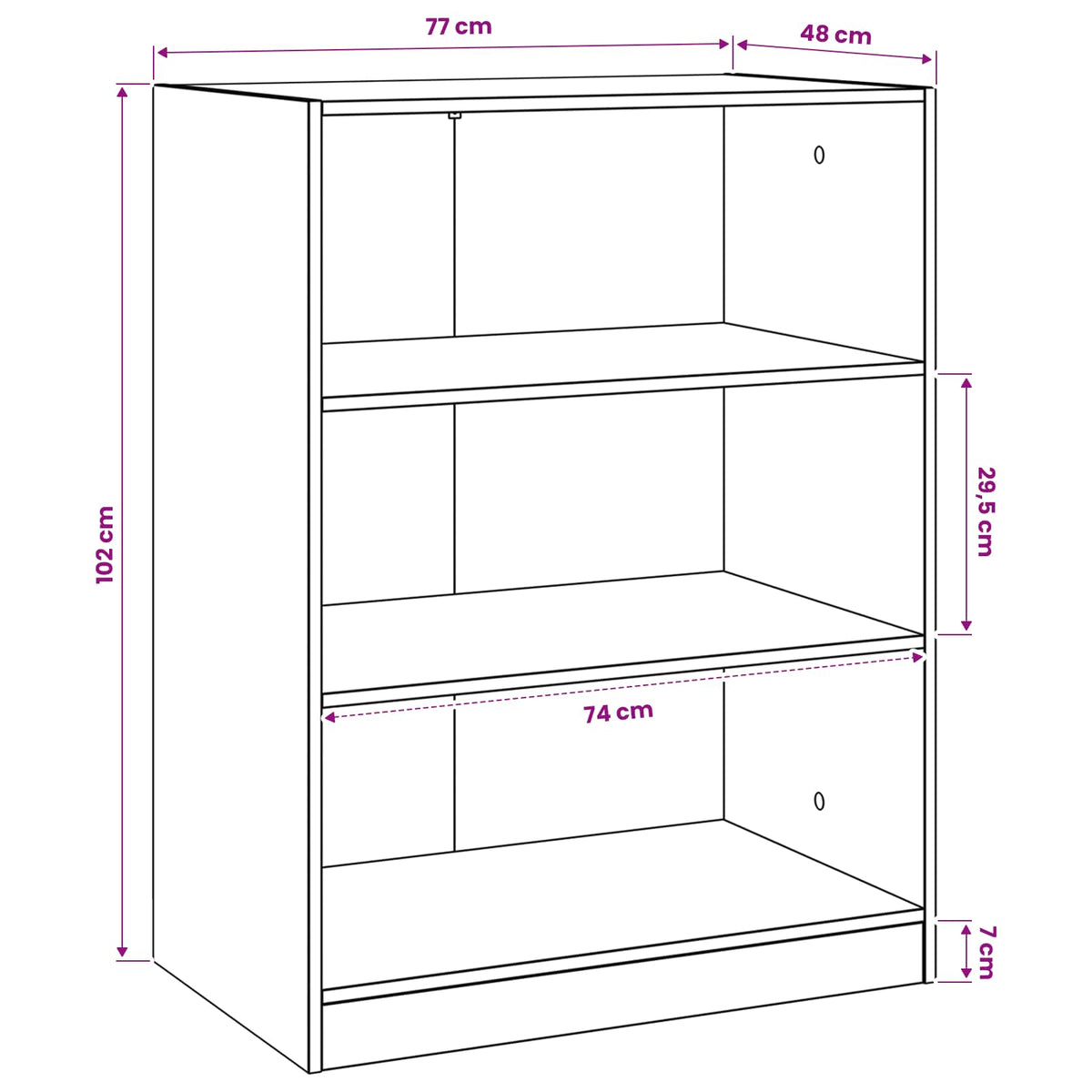 Ormarić s policom s pohranom Staro drvo 77 x 48 x 102 cm PB