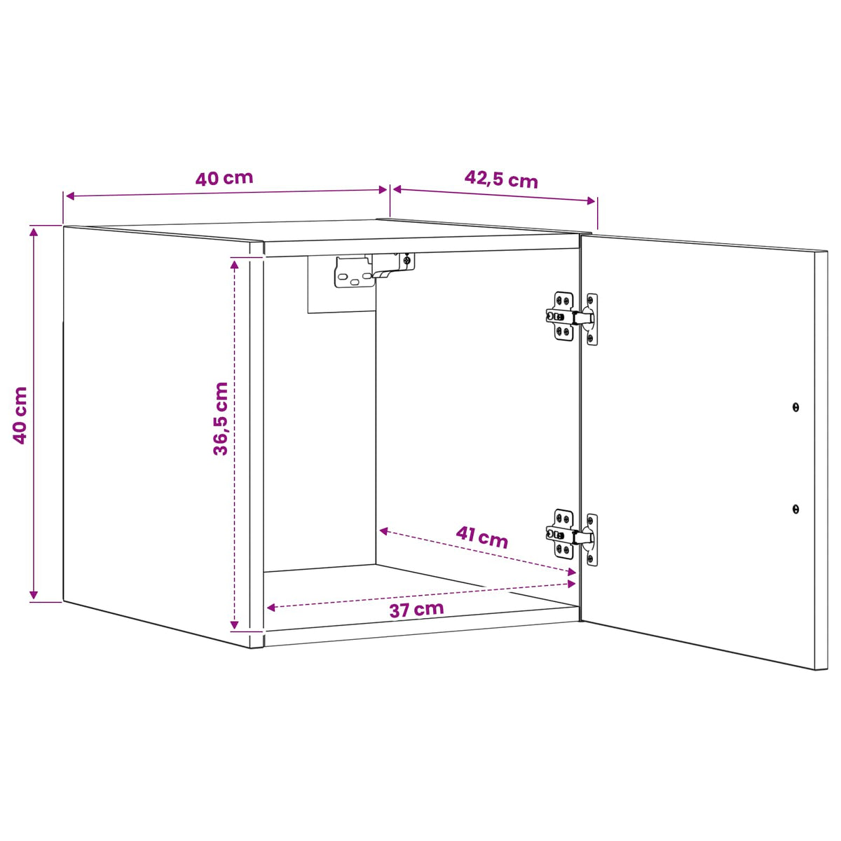 Ormar za Zid Crni hrast 40 x 42,5 x 40 cm Konstruirano drvo