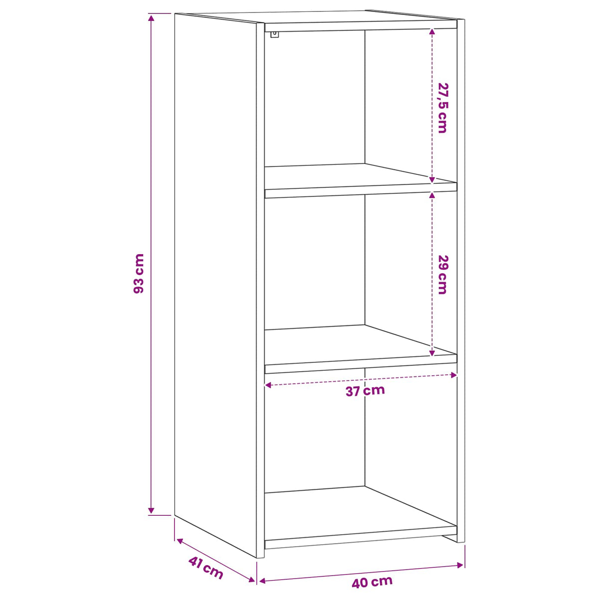 Kreveta Crni hrast 40 x 41 x 93 cm Konstruirano drvo