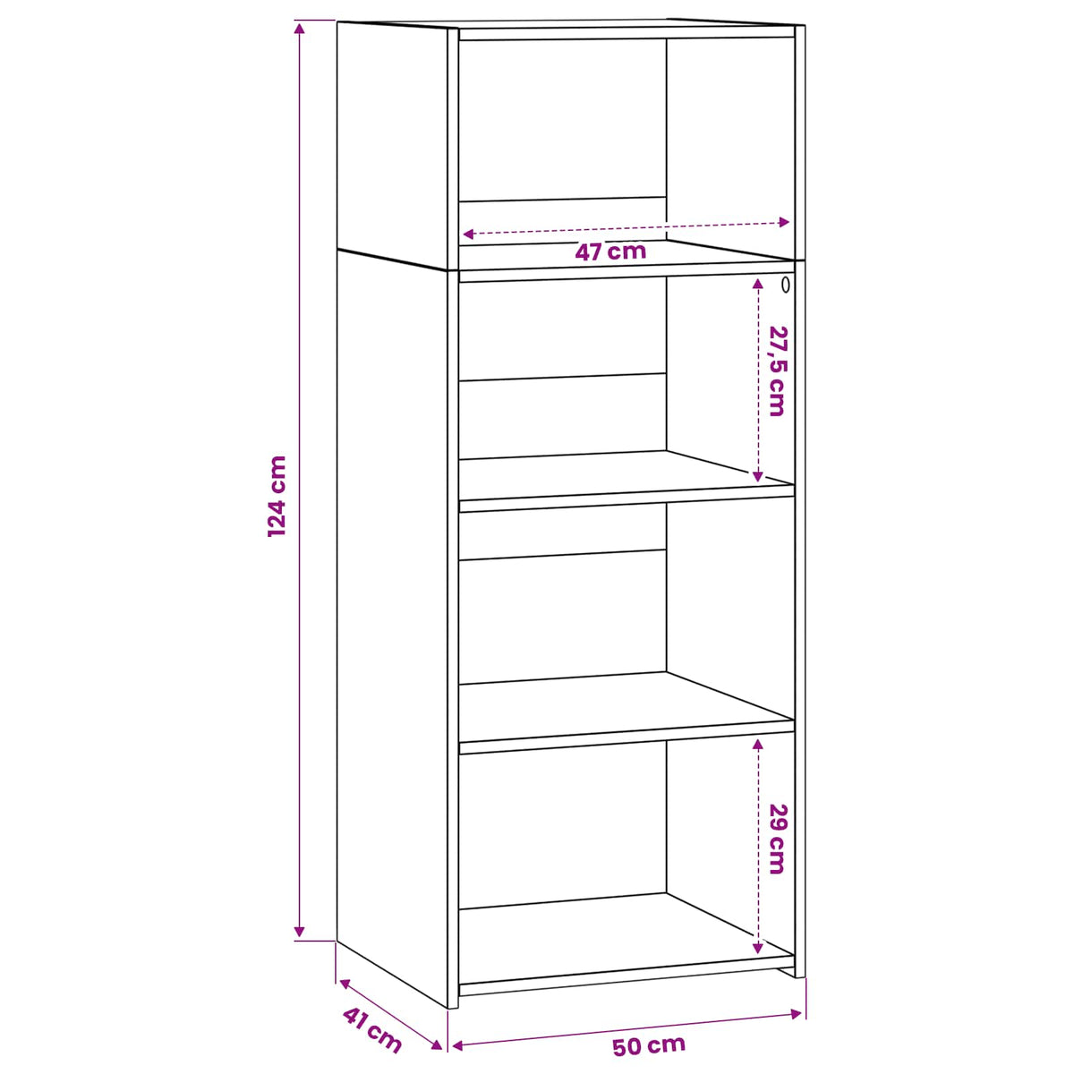 Highboard Hrast artisan 50 x 41 x 124 cm Konstruirano drvo