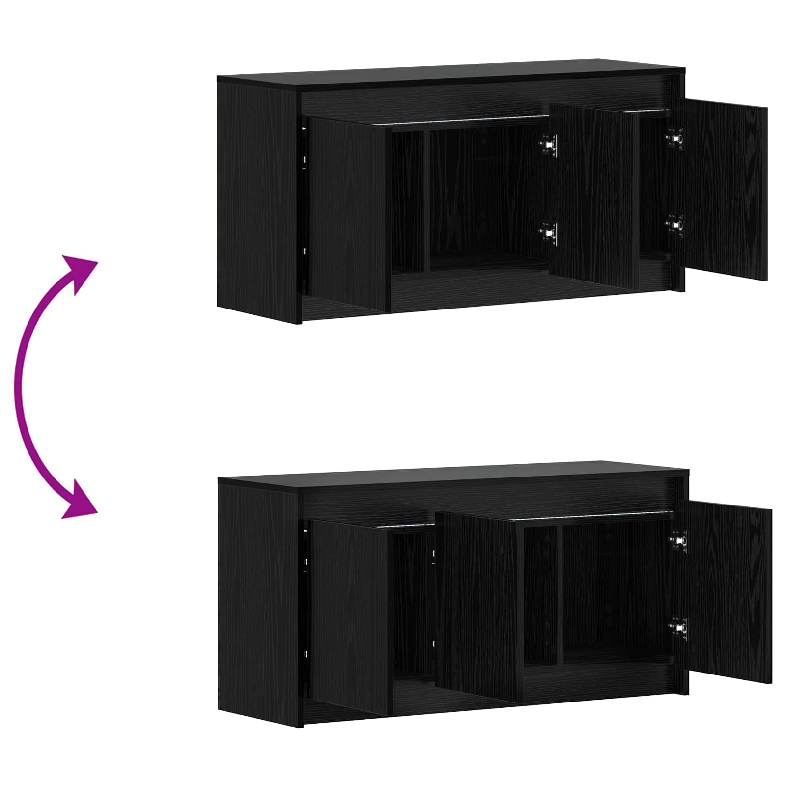 TV ormar 100 x 34 x 50 cm Crni hrast Konstruirano drvo