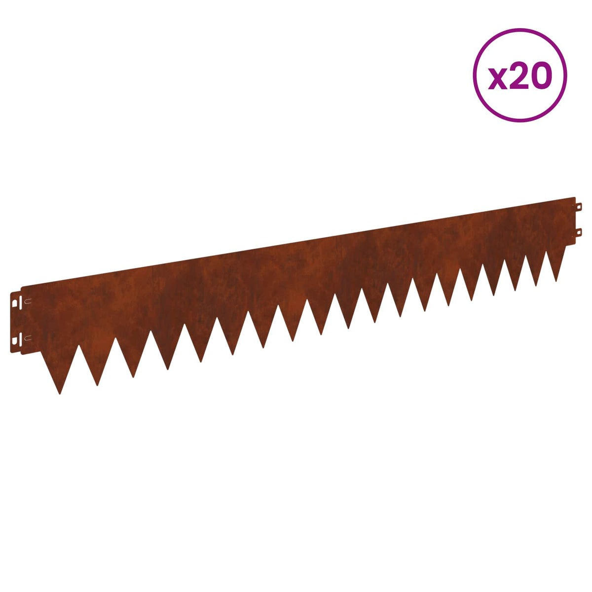 Ograda oko Travnjaka 20 pcs 103 x 15 cm metal Rđa