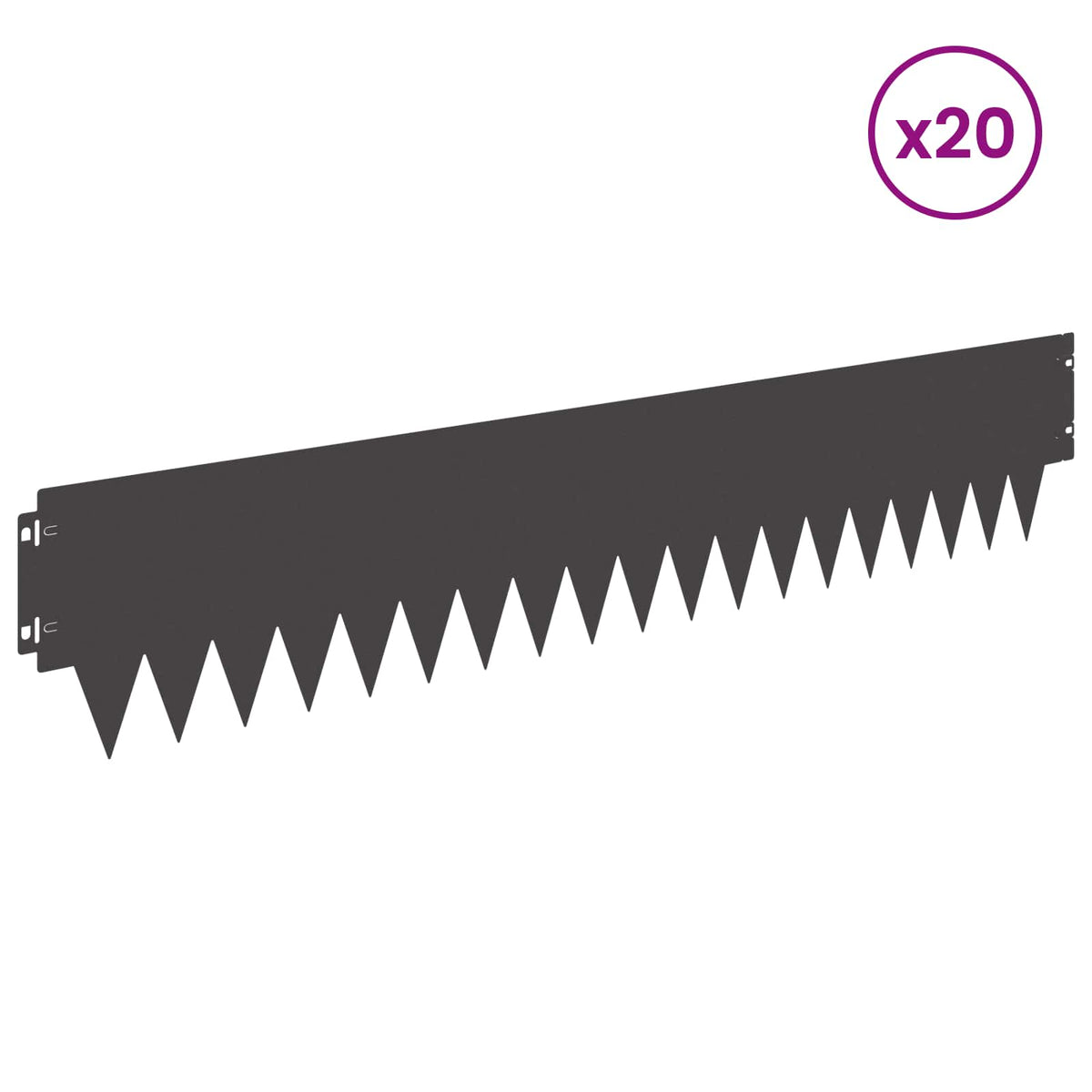 Ograda oko Travnjaka 20 pcs 103 x 20 cm metal Crna
