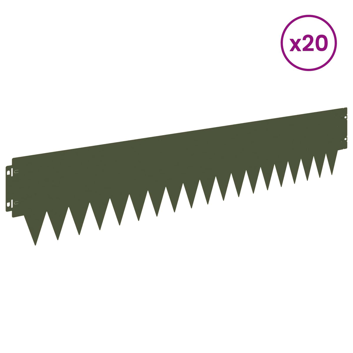 Ograda oko Travnjaka 20 pcs 103 x 20 cm metal Maslinastozelena
