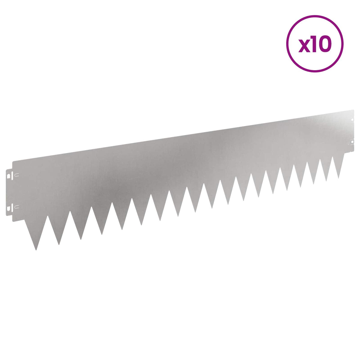 Ograda oko Travnjaka 10 pcs 103 x 20 cm metal Srebrna