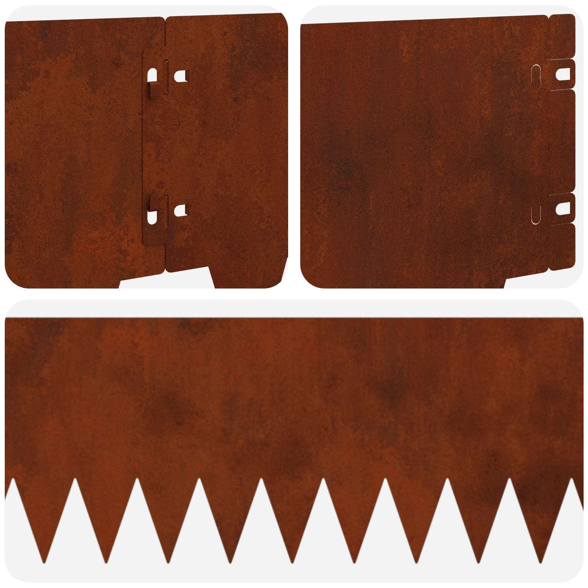 Ograda oko Travnjaka 10 pcs 103 x 20 cm metal Rđa