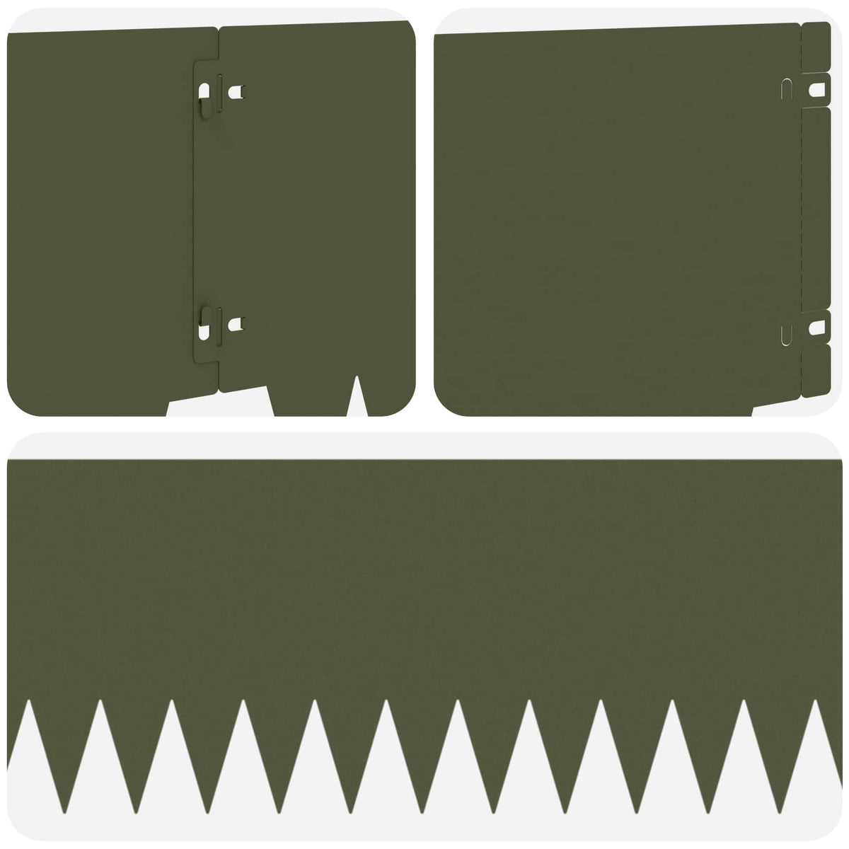 Ograda oko Travnjaka 20 pcs 103 x 25 cm metal Maslinastozelena