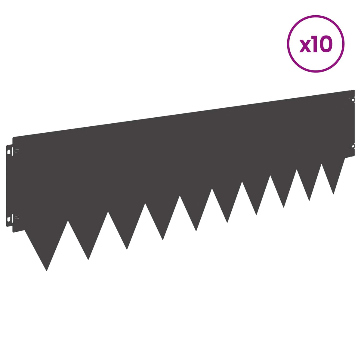 Ograda oko Travnjaka 10 pcs 103 x 30 cm metal Crna