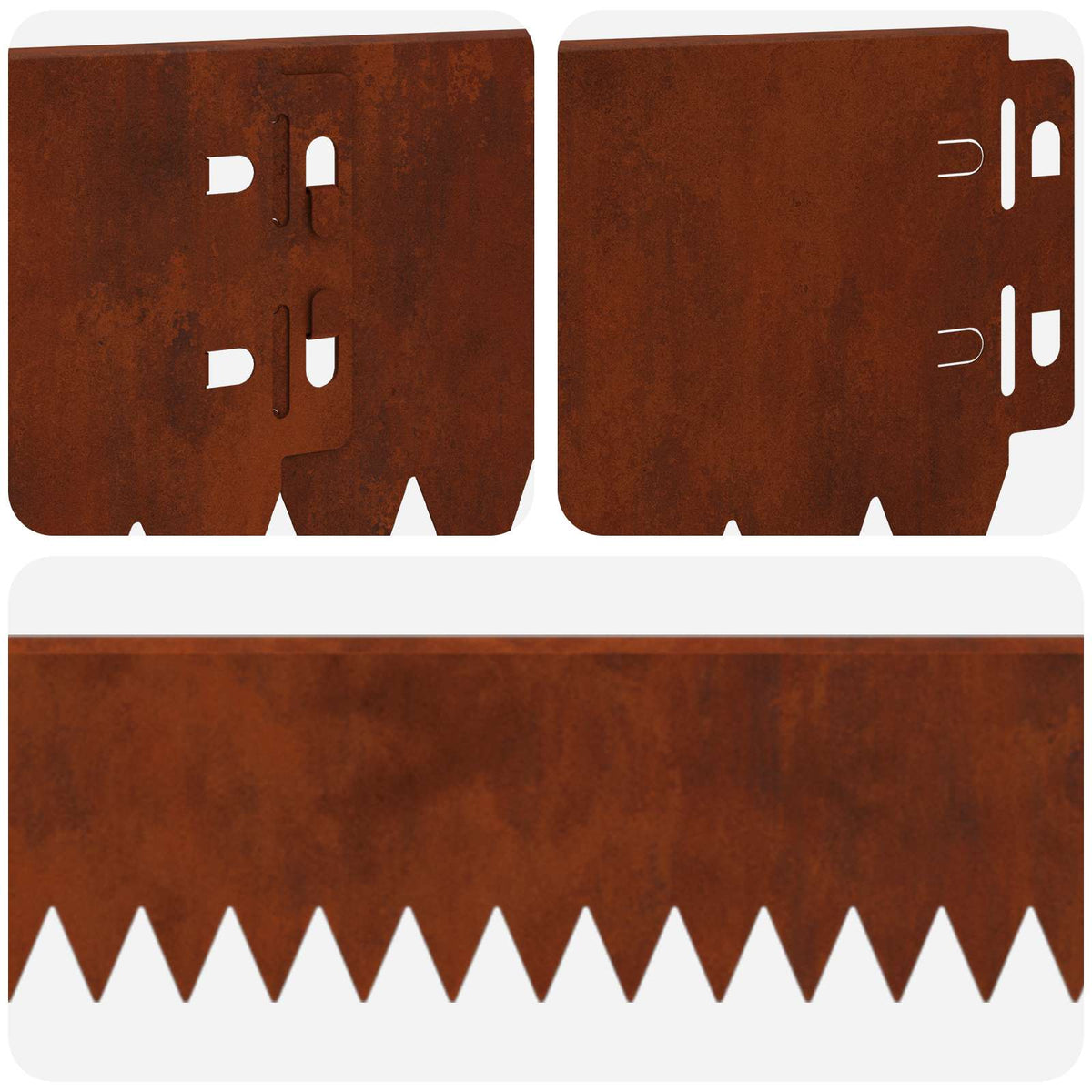 Ograda oko Travnjaka 10 pcs 103 x 10 cm Čelik Rđa