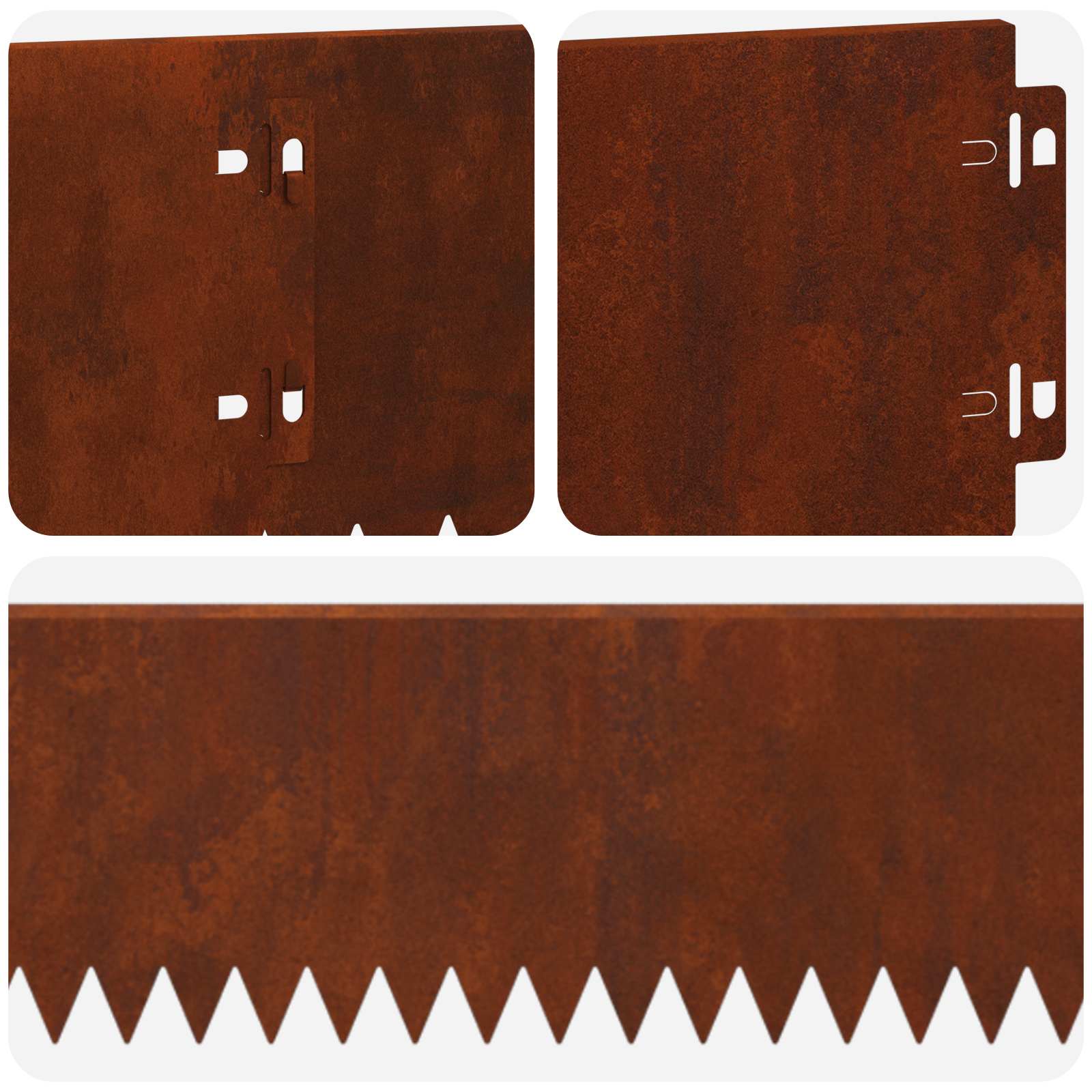 Ograda oko Travnjaka 30 pcs 103 x 15 cm Čelik Rđa