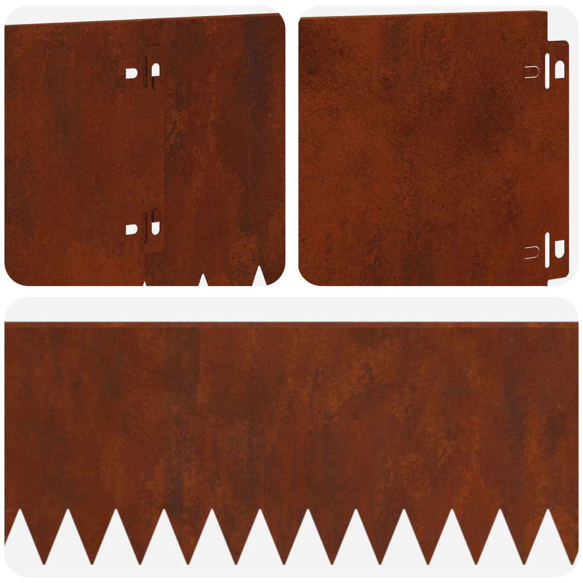 Ograda oko Travnjaka 10 pcs 103 x 20 cm Čelik Rđa