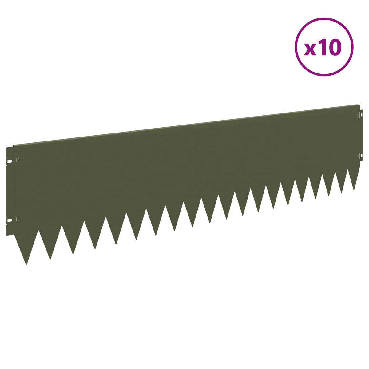 Ograda oko Travnjaka 10 pcs 103 x 25 cm Čelik Maslinastozelena