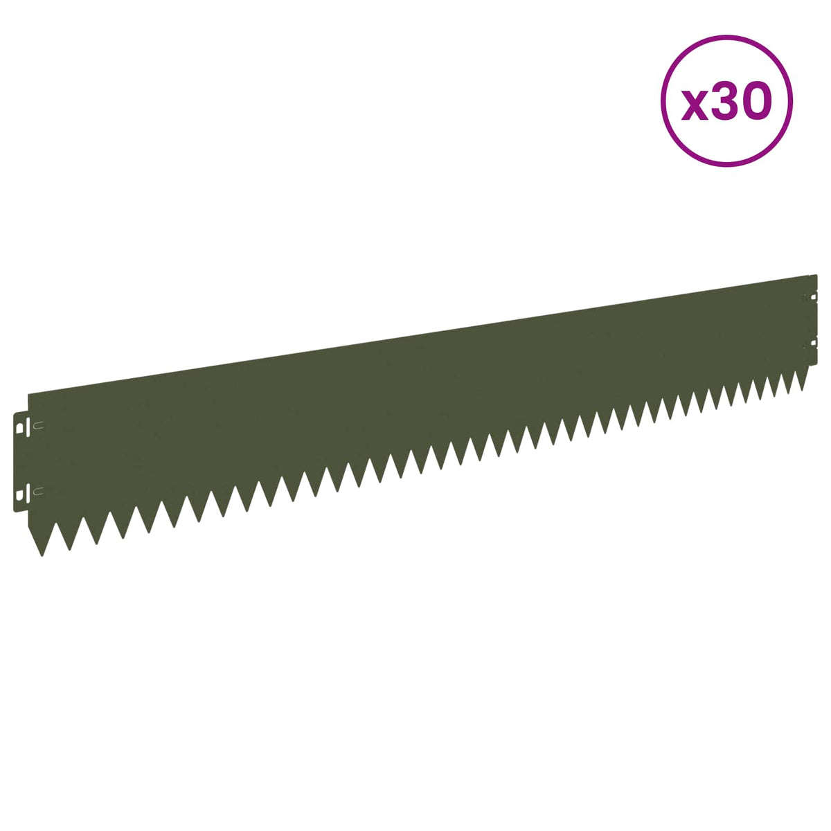 Ograda oko Travnjaka 30 pcs 103 x 15 cm Čelik Maslinastozelena