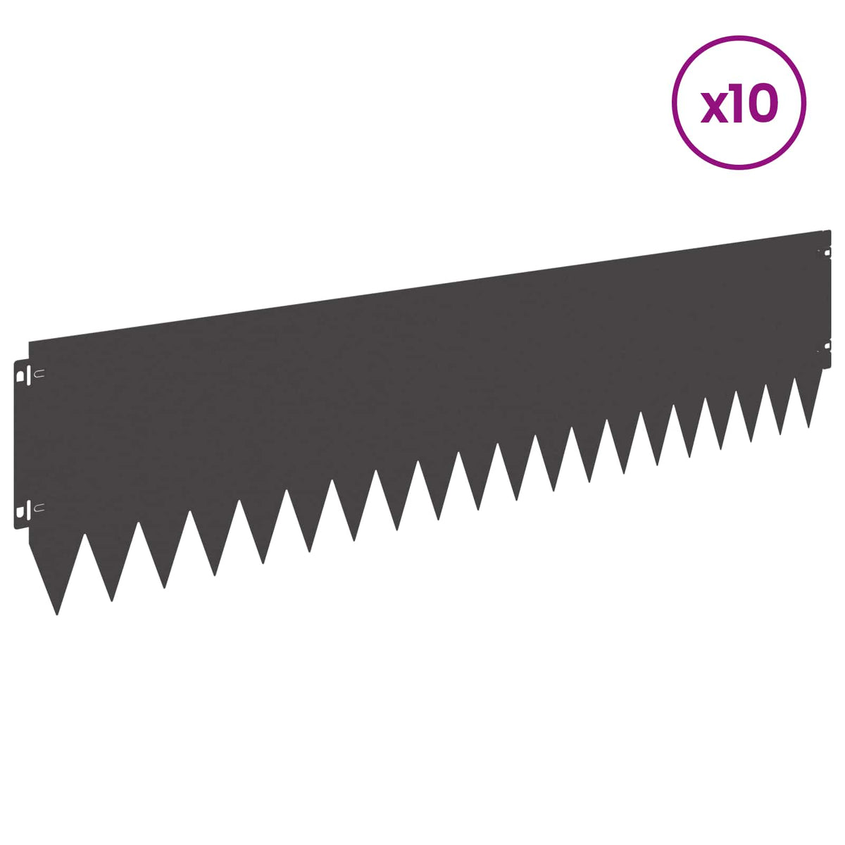 Ograda oko Travnjaka 10 pcs 103 x 25 cm Čelik Crna