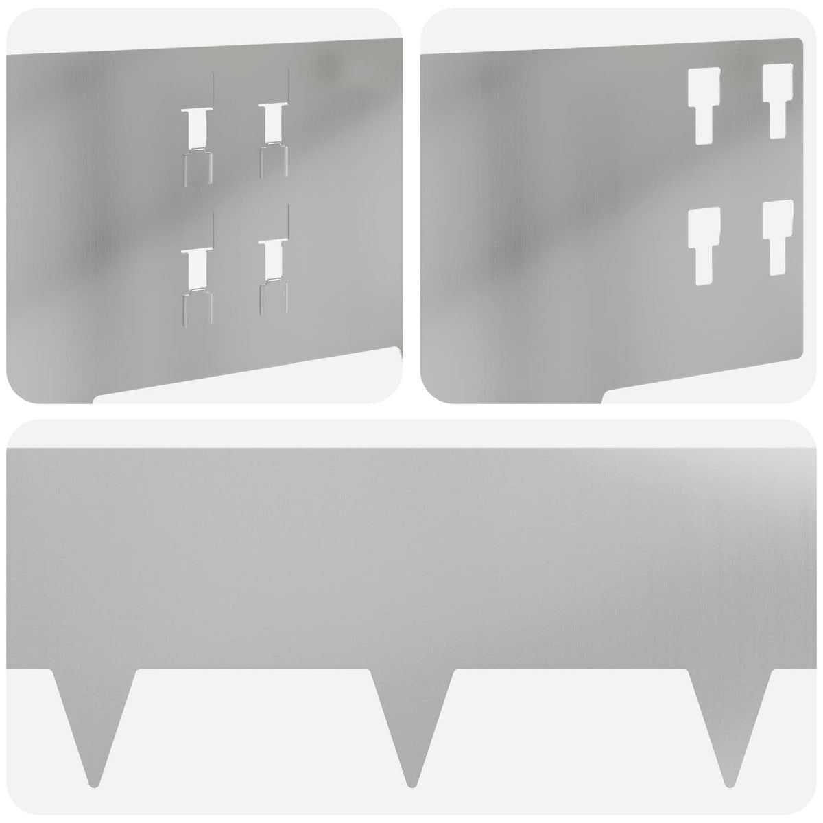 Ograda oko Travnjaka 20 pcs 100 x 20 cm Čelik Srebrna