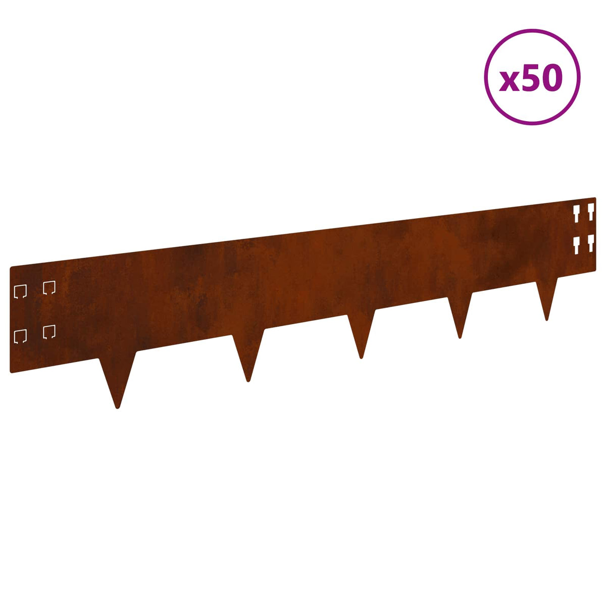 Ograda oko Travnjaka 50 pcs 100 x 20 cm Čelik Rđa