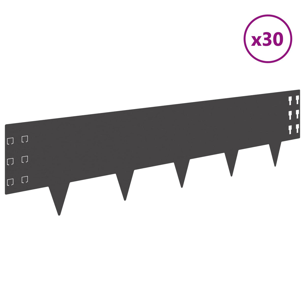 Ograda oko Travnjaka 30 pcs 100 x 25 cm Čelik Crna