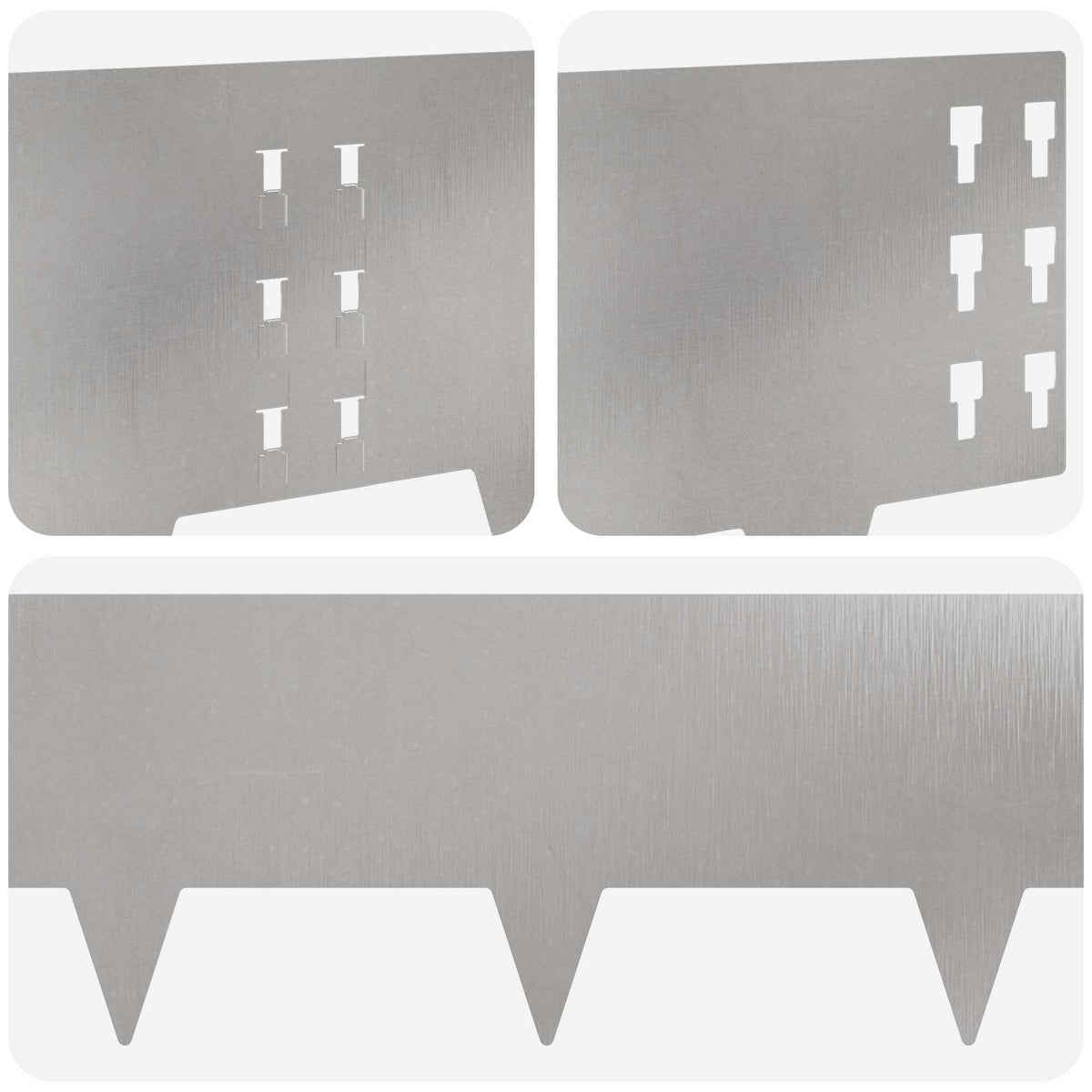 Ograda oko Travnjaka 10 pcs 100 x 25 cm Čelik Srebrna