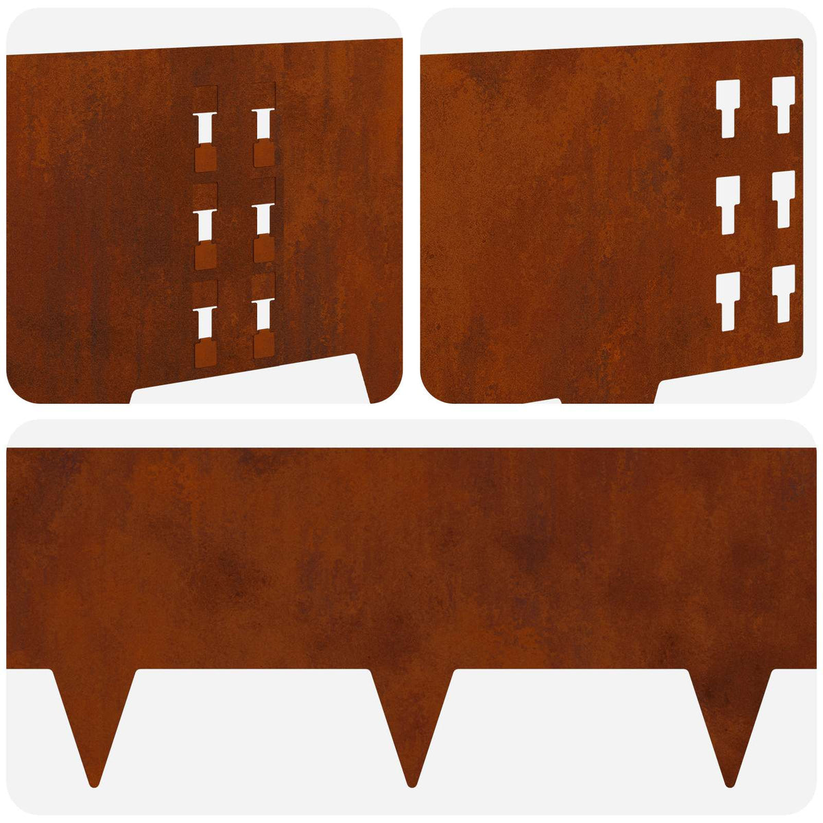Ograda oko Travnjaka 30 pcs 100 x 25 cm Čelik Rđa