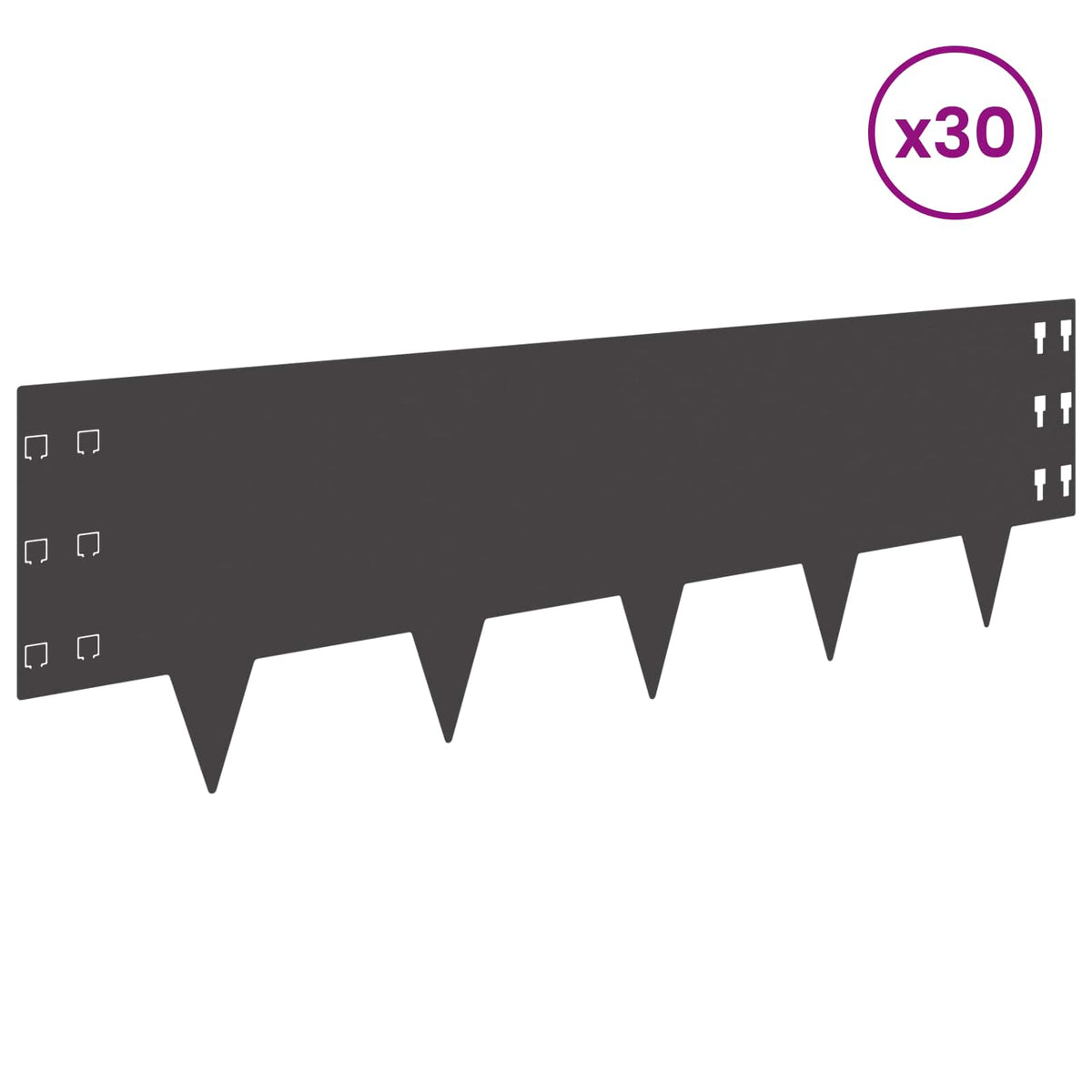 Ograda oko Travnjaka 30 pcs 100 x 30 cm Čelik Crna