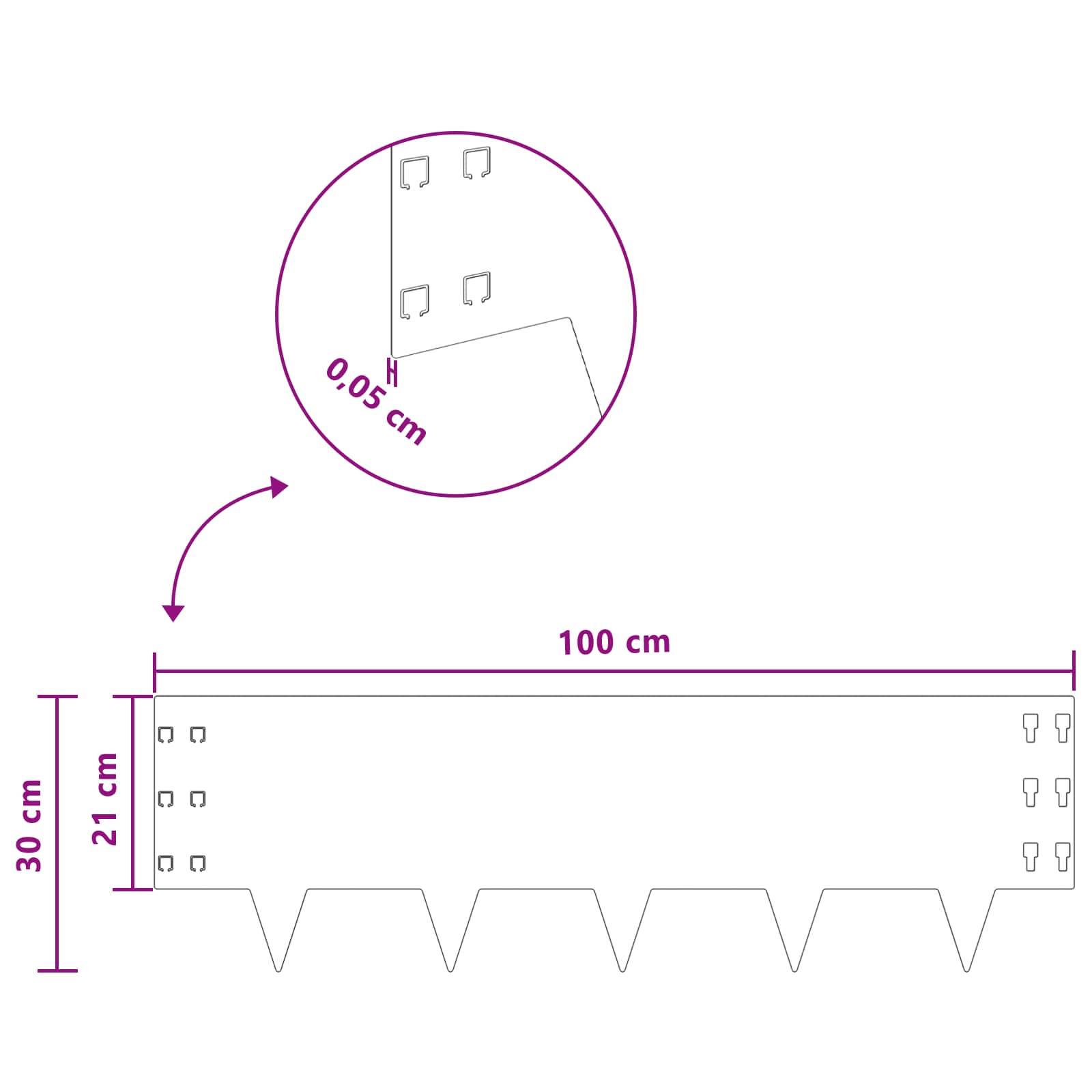 Ograda oko Travnjaka 10 pcs 100 x 30 cm Čelik Maslinastozelena