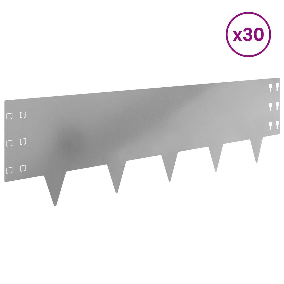 Ograda oko Travnjaka 30 pcs 100 x 30 cm Čelik Srebrna