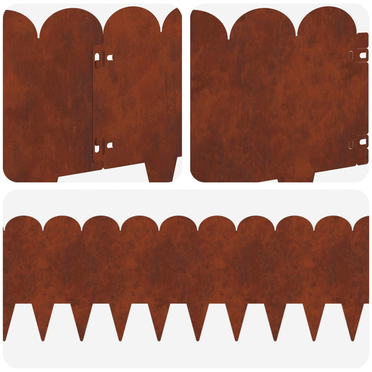 Ograda oko Travnjaka 30 pcs 103 x 25 cm Čelik Rđa
