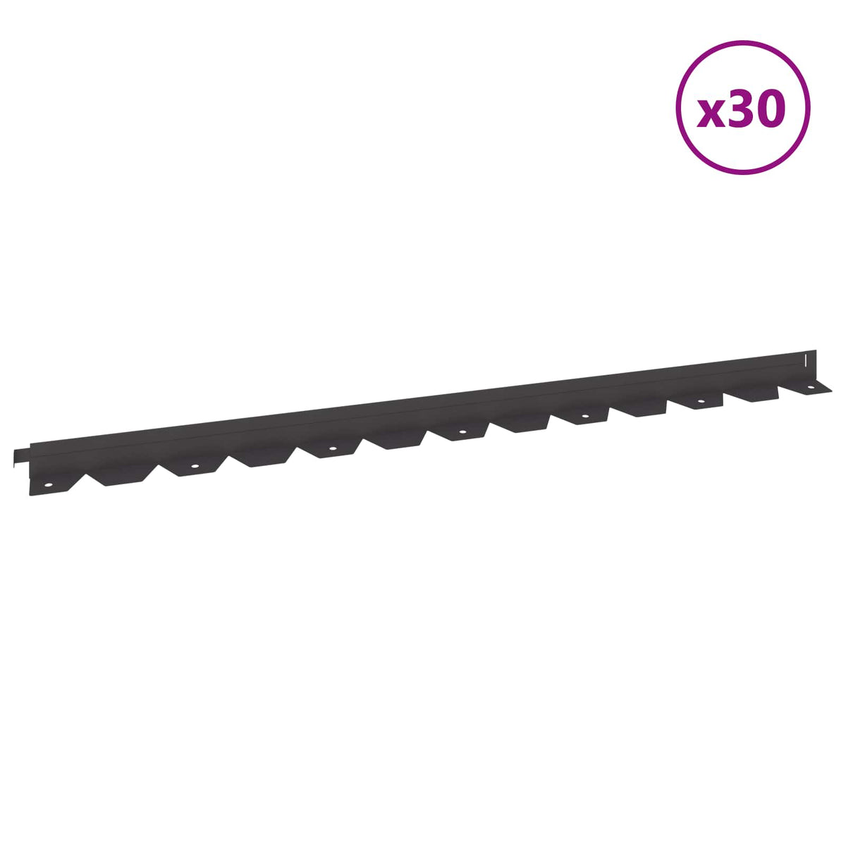 Ograda oko Travnjaka 30 pcs 102 x 4 x 4 cm Čelik Crna