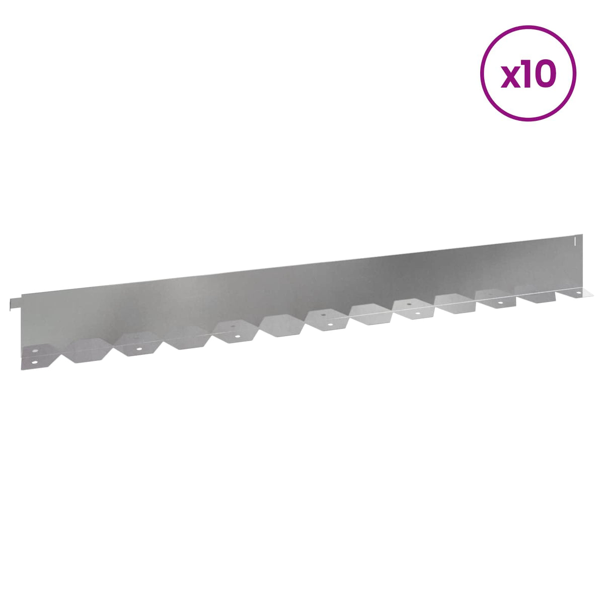 Ograda oko Travnjaka 10 pcs 102 x 10 x 4 cm Čelik Srebrna
