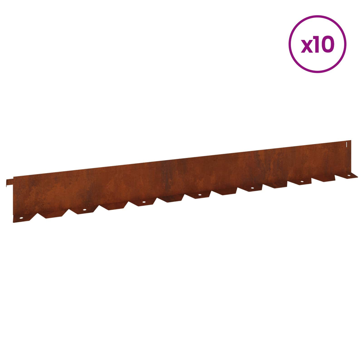 Ograda oko Travnjaka 10 pcs 102 x 10 x 4 cm Čelik Rđa