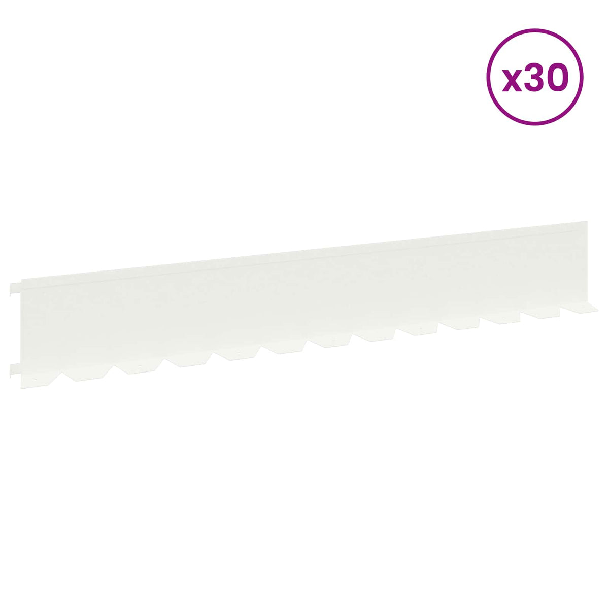 Ograda oko Travnjaka 30 pcs 102 x 15 x 4 cm Čelik Bijela