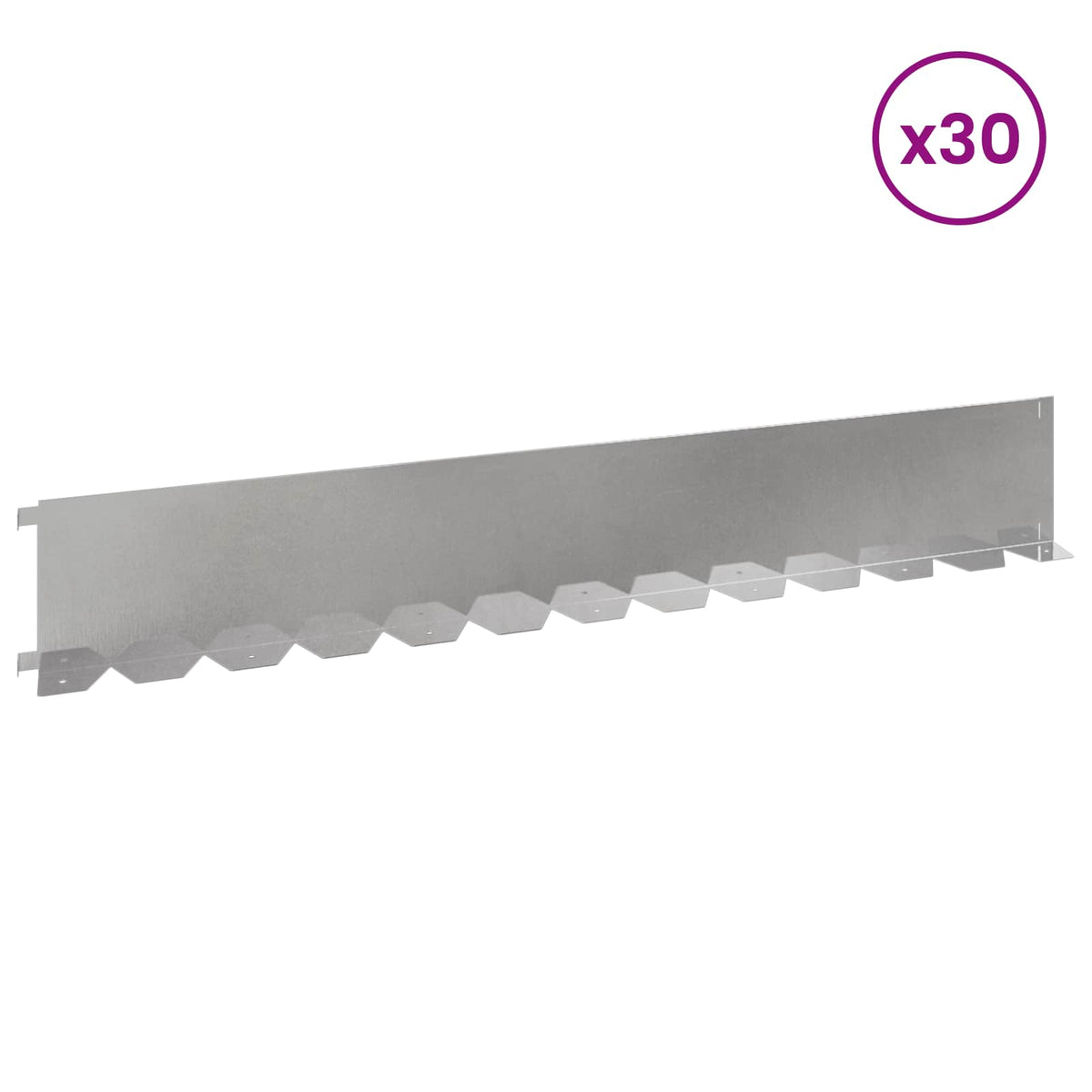 Ograda oko Travnjaka 30 pcs 102 x 15 x 4 cm Čelik Srebrna