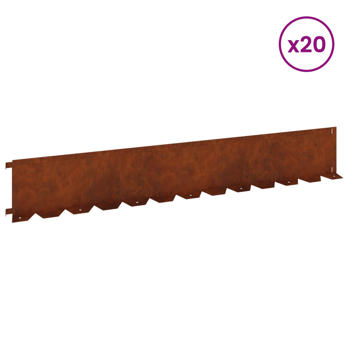 Ograda oko Travnjaka 20 pcs 102 x 15 x 4 cm Čelik Rđa
