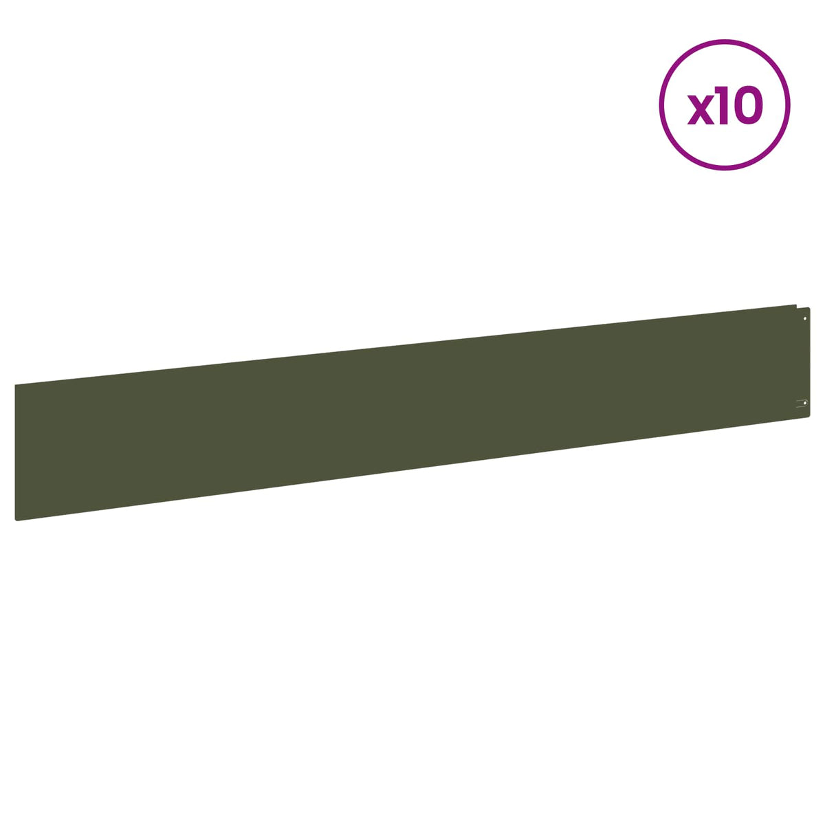 Ograda oko Travnjaka 10 pcs 100 x 15 cm Čelik Maslinastozelena