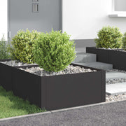 Ograda oko Travnjaka 4 pcs 60 x 60 x 35 cm Čelik Crna