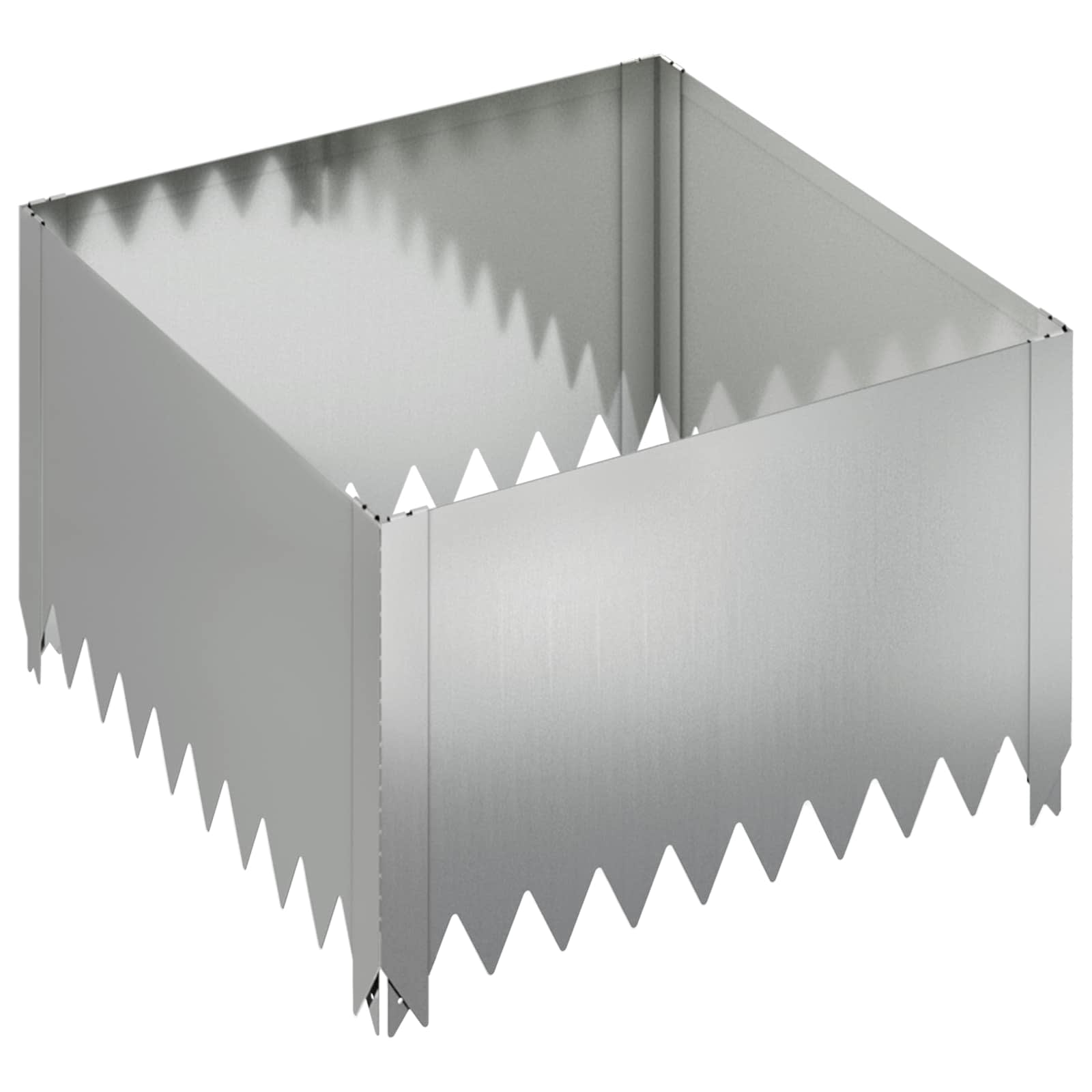 Ograda oko Travnjaka 4 pcs 60 x 60 x 35 cm Čelik Srebrna