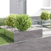 Ograda oko Travnjaka 4 pcs 100 x 60 x 35 cm Čelik Srebrna
