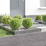 Ograda oko Travnjaka 4 pcs 100 x 100 x 20 cm Čelik Srebrna