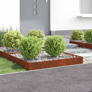 Ograda oko Travnjaka 4 pcs 100 x 100 x 20 cm Čelik Rđa