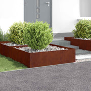 Ograda oko Travnjaka 4 pcs 100 x 100 x 35 cm Čelik Rđa