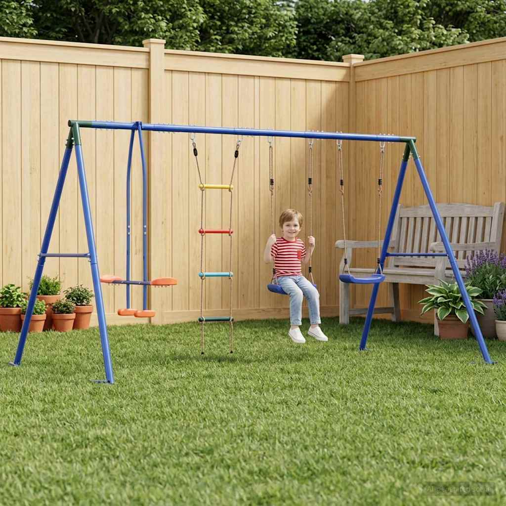 Set vanjskih ljuljački Šareni 330 x 185 x 185 cm Čelik i PE