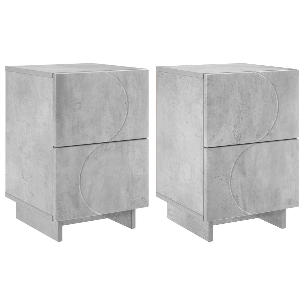Noćni ormar 2 kom. Betonska siva 33,5 x 34,5 x 50 cm