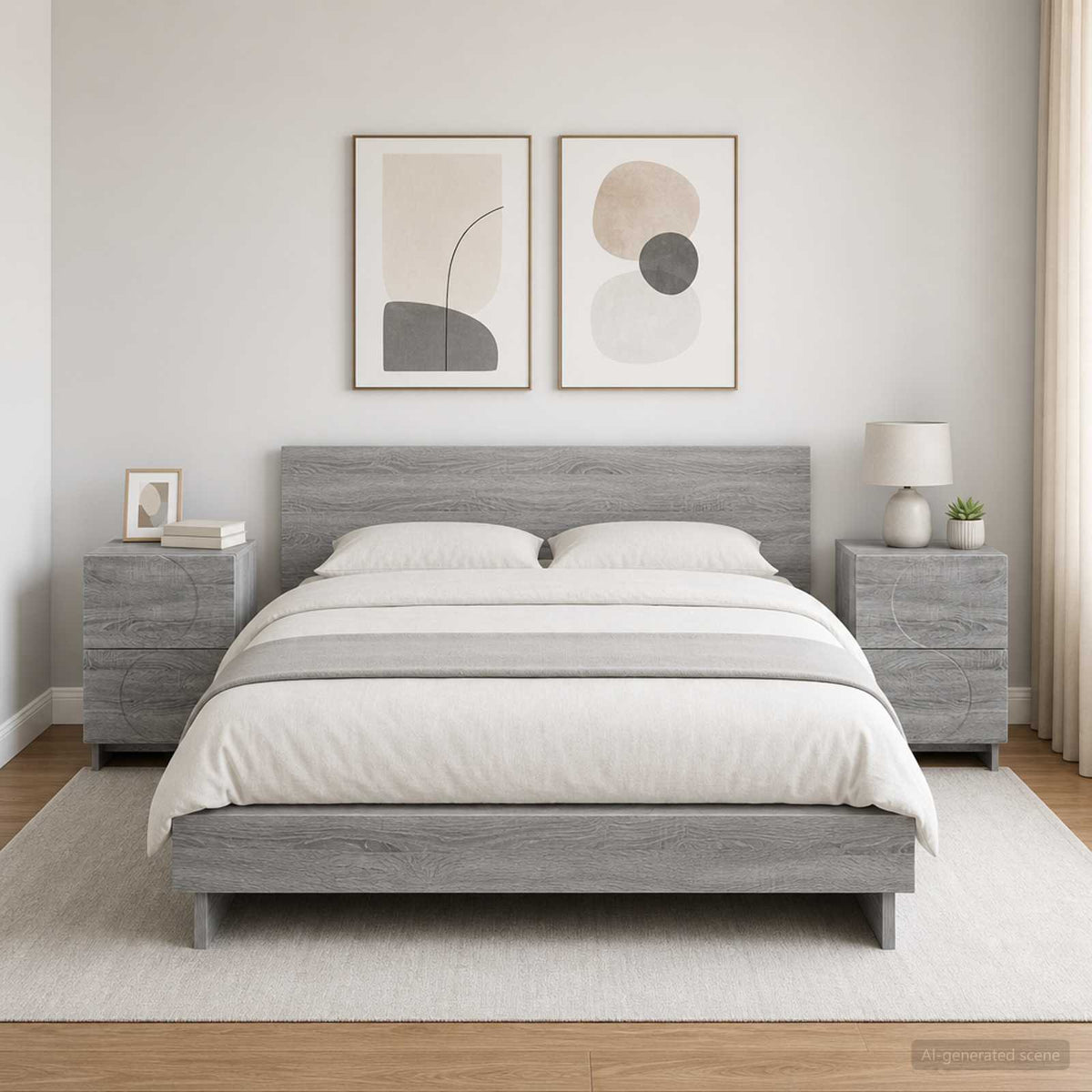 Noćni ormar 2 kom. Siva Sonoma 33,5 x 34,5 x 50 cm