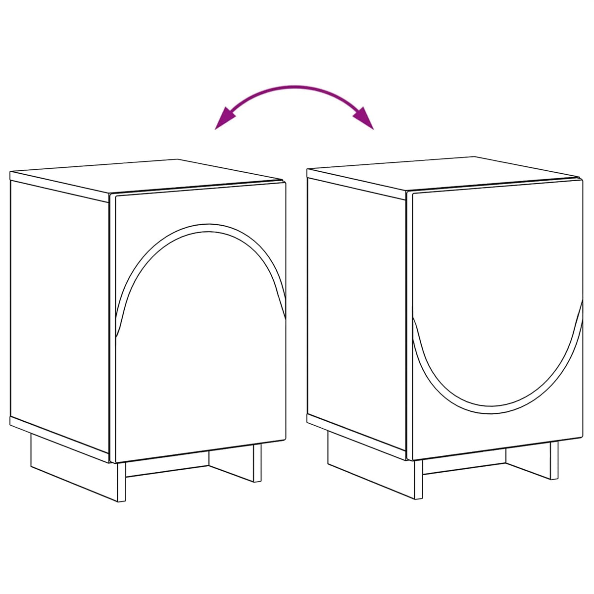 Noćni ormar 2 pcs Crna 33,5 x 34,5 x 50 cm Konstruirano drvo