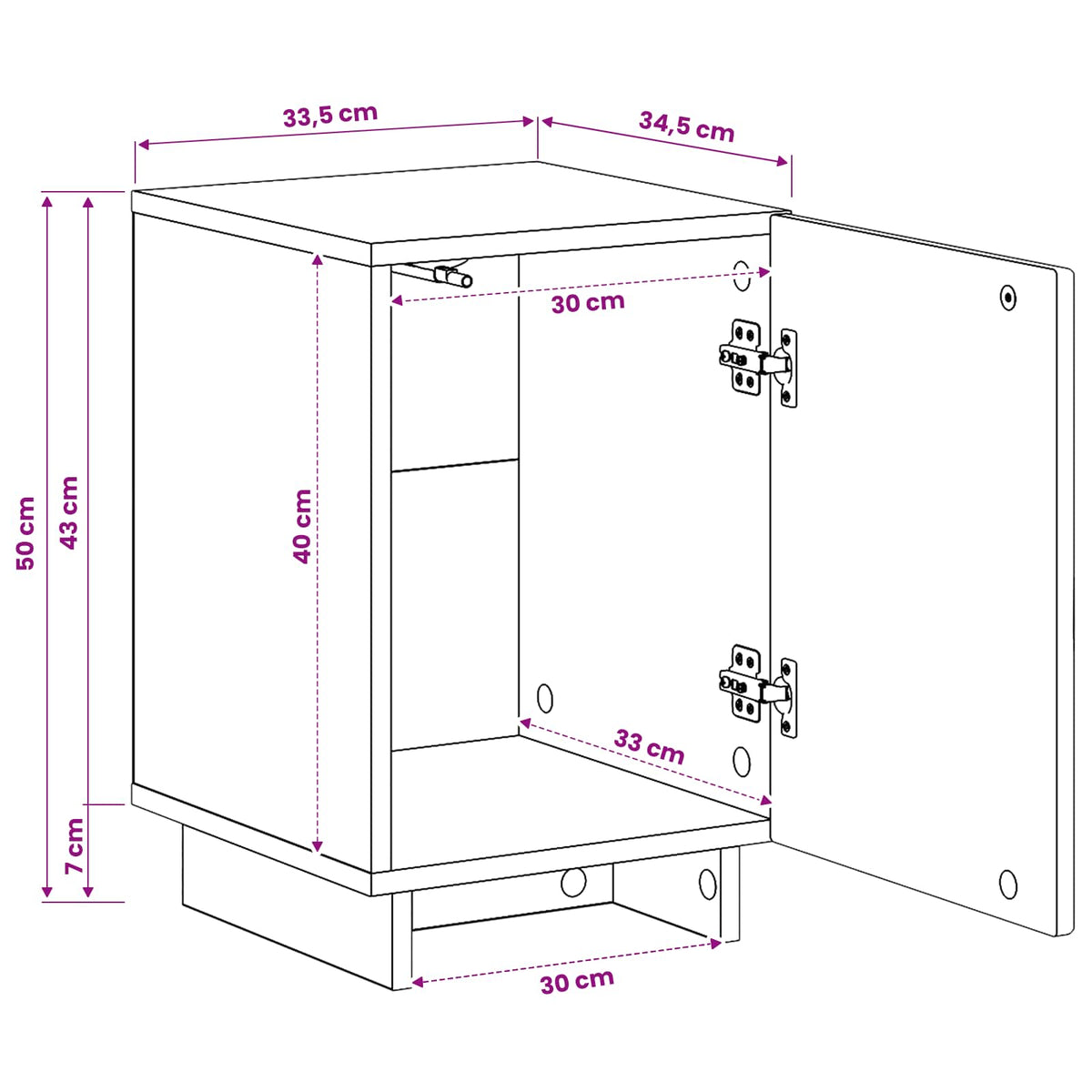 Noćni ormar Siva Sonoma 33,5 x 34,5 x 50 cm Konstruirano drvo