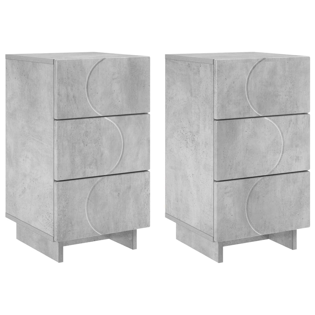 Noćni ormar 2 pcs Betonska siva 33,5 x 34,5 x 60 cm
