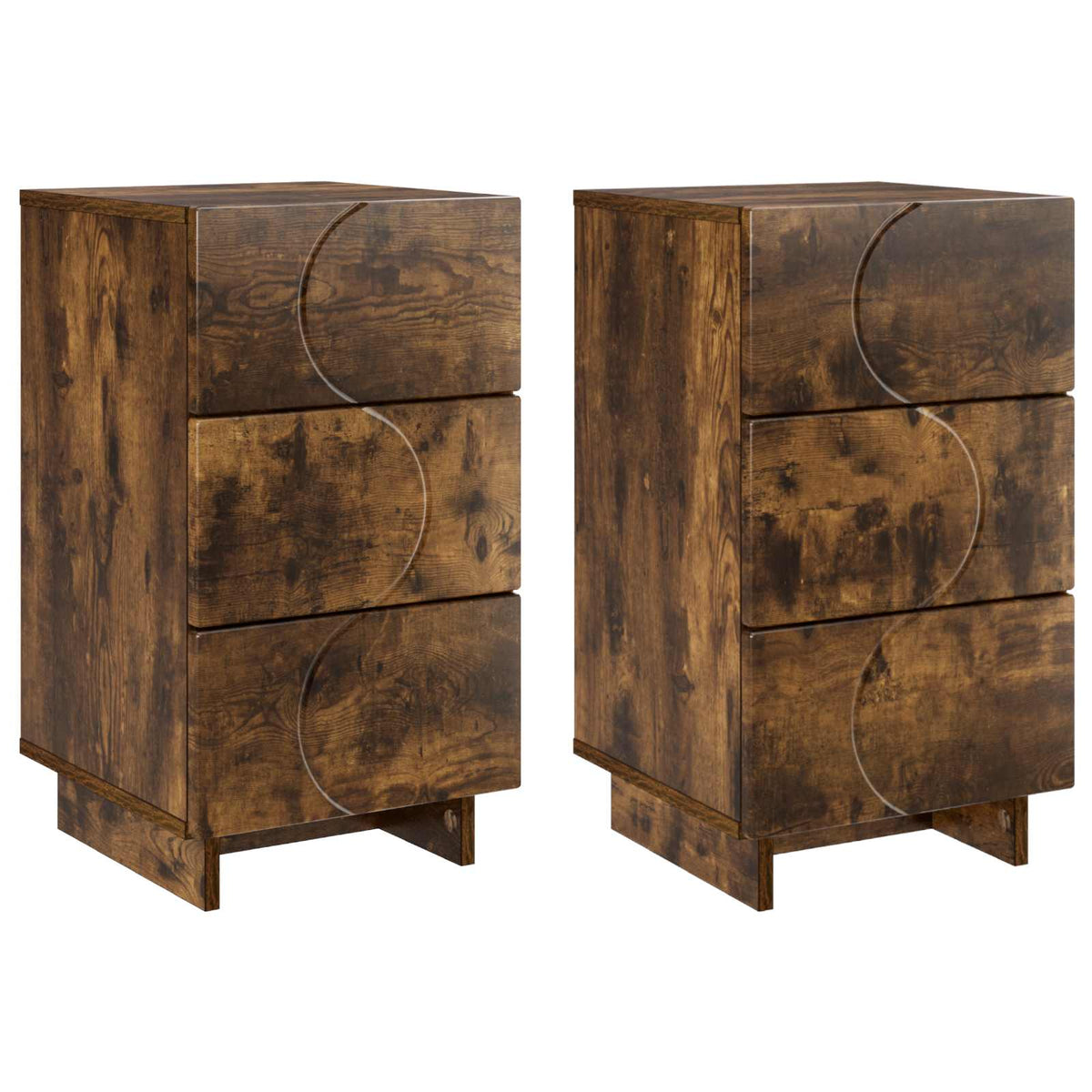 Noćni ormar 2 pcs Dimljeni hrast 33,5 x 34,5 x 60 cm