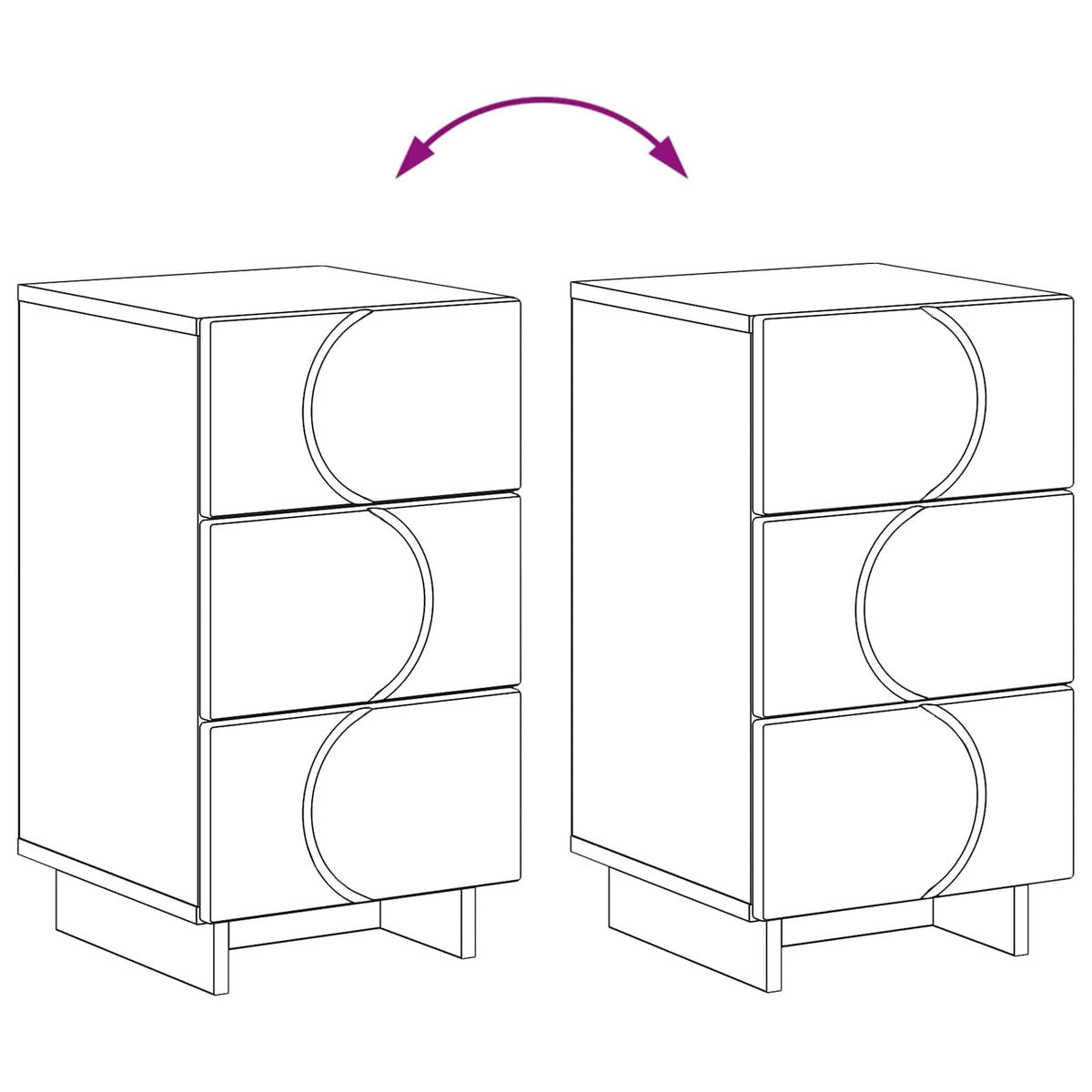Noćni ormar 2 pcs Dimljeni hrast 33,5 x 34,5 x 60 cm