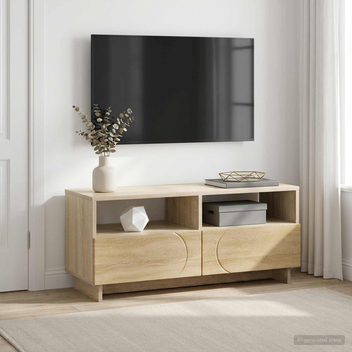 TV stalak 90 x 34.5 x 40 cm Betonska siva Konstruirano drvo