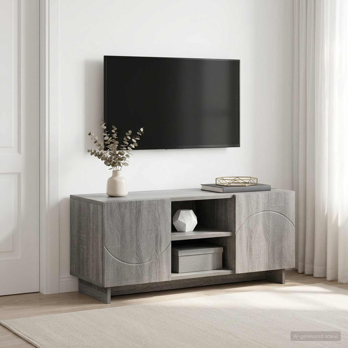 TV stalak 90 x 34,5 x 40 cm Siva Sonoma Konstruirano drvo
